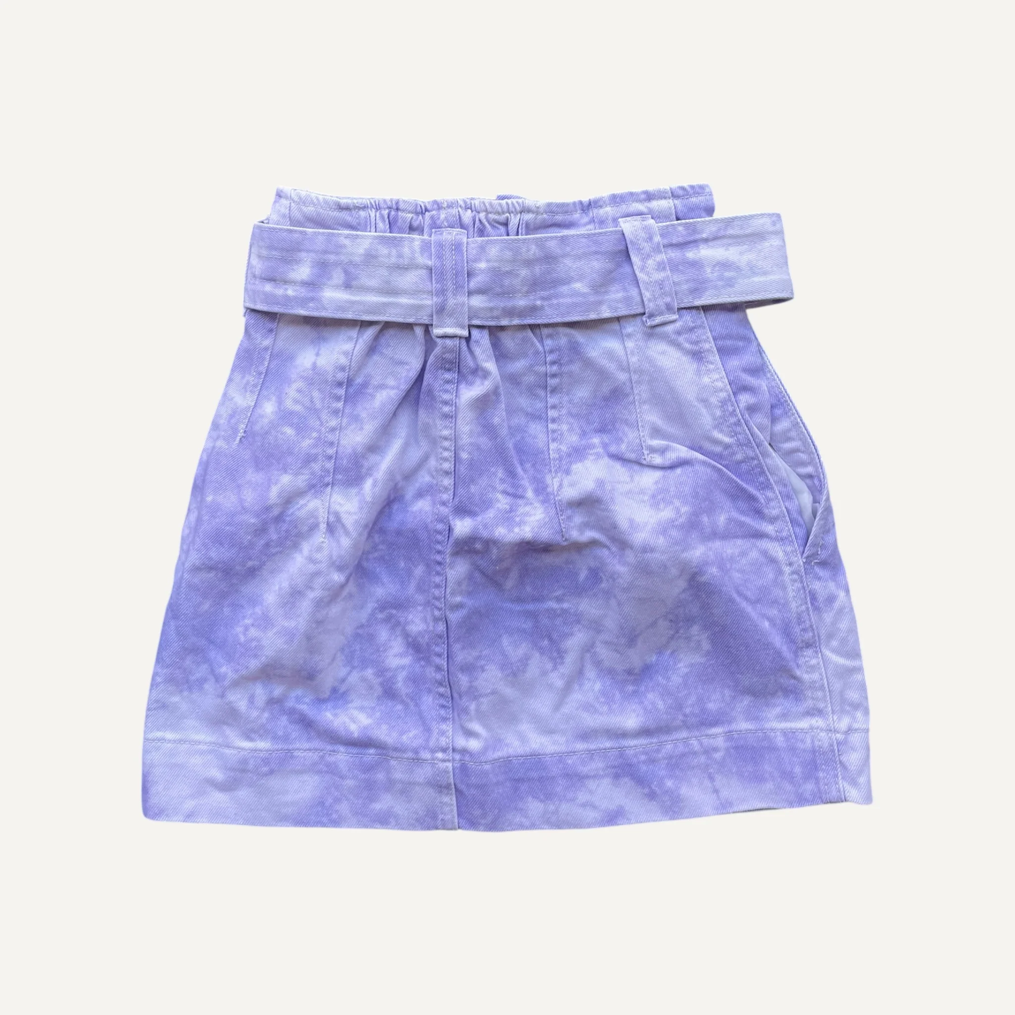 Bershka Lilac and White Denin Mini Skirt - Image 3