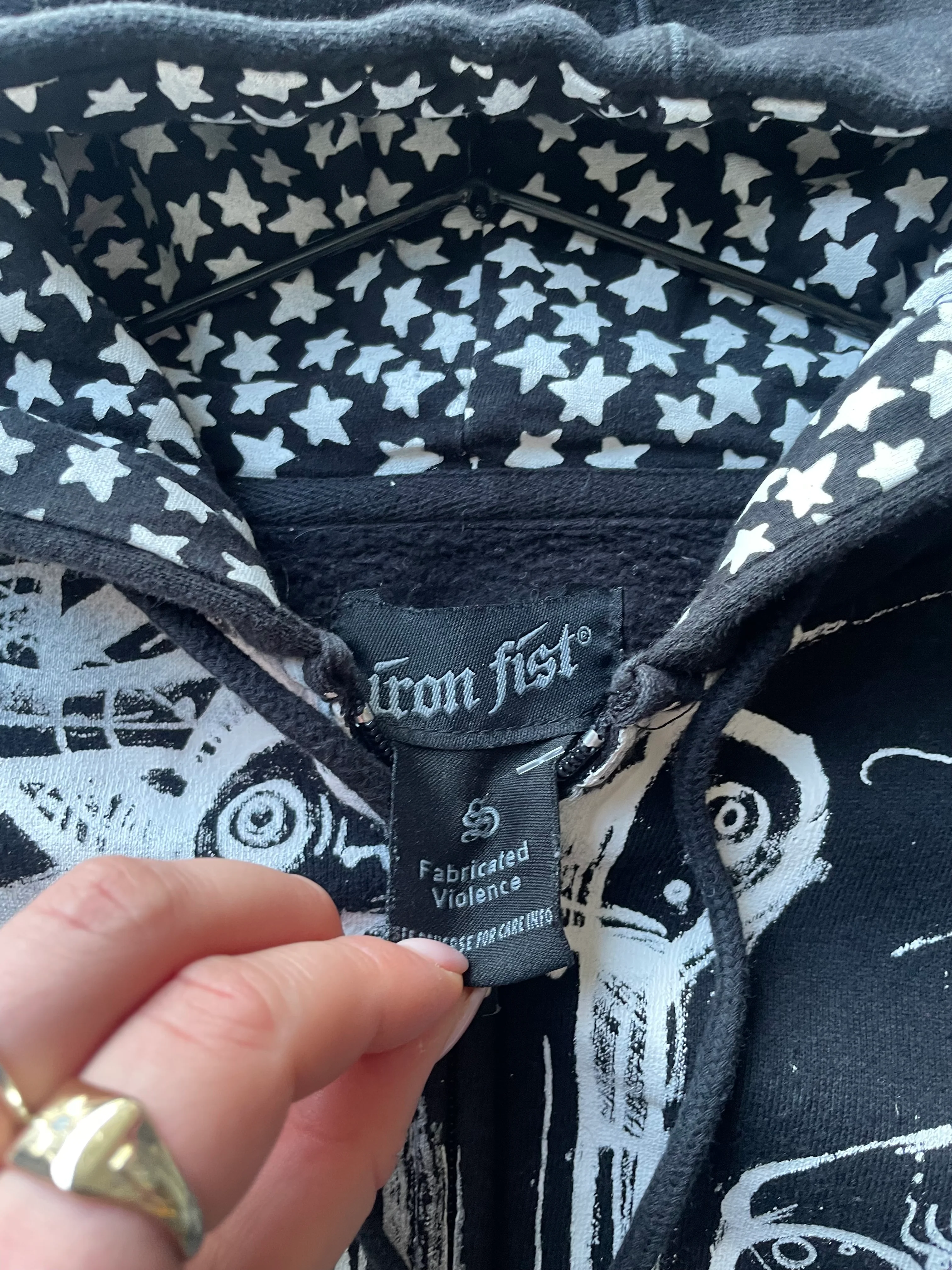 Black Iron Fist Graphic Print Zip Up Hoodie - Image 3