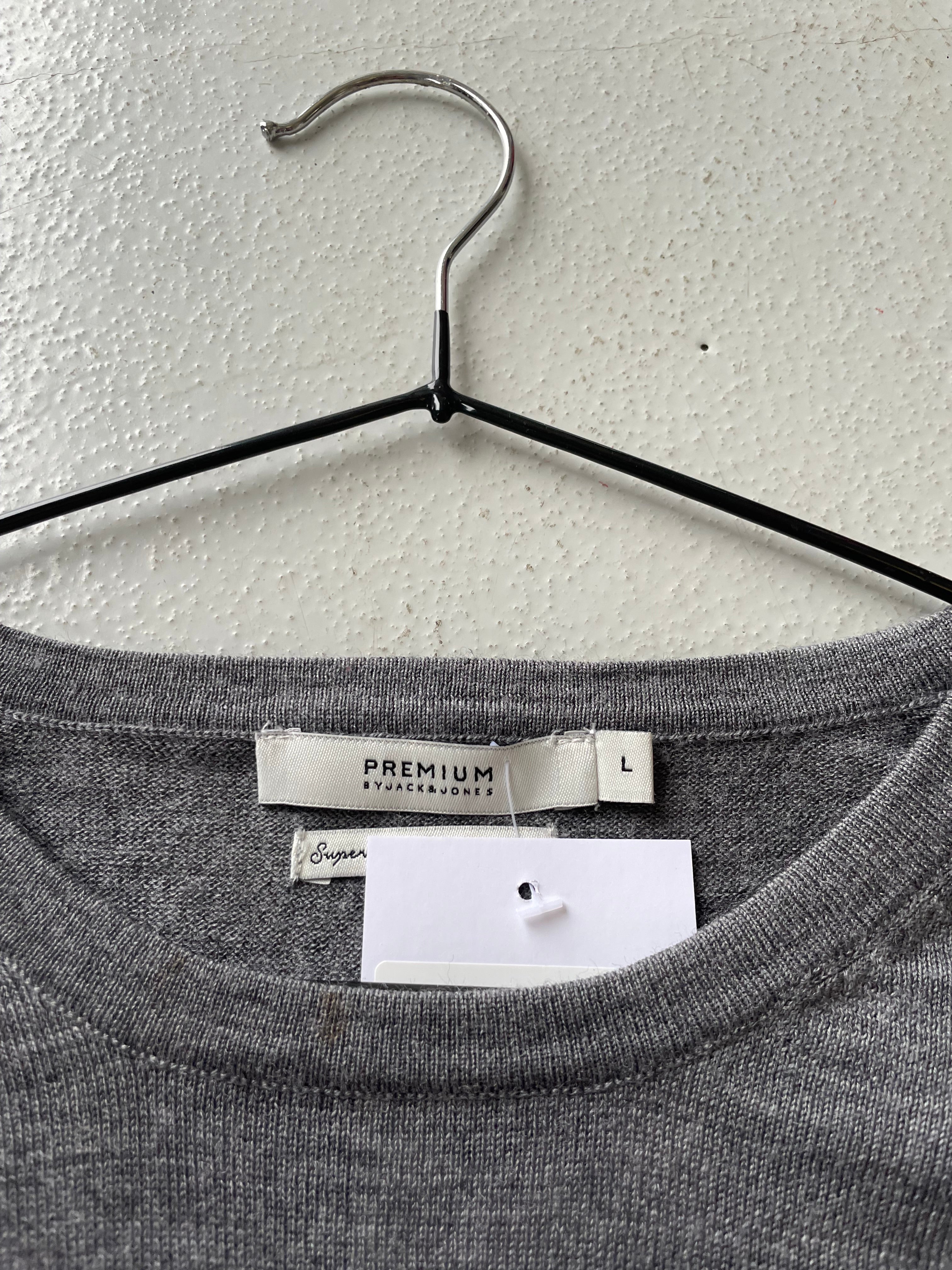 Grey Merino Wool Jumper - Image 2