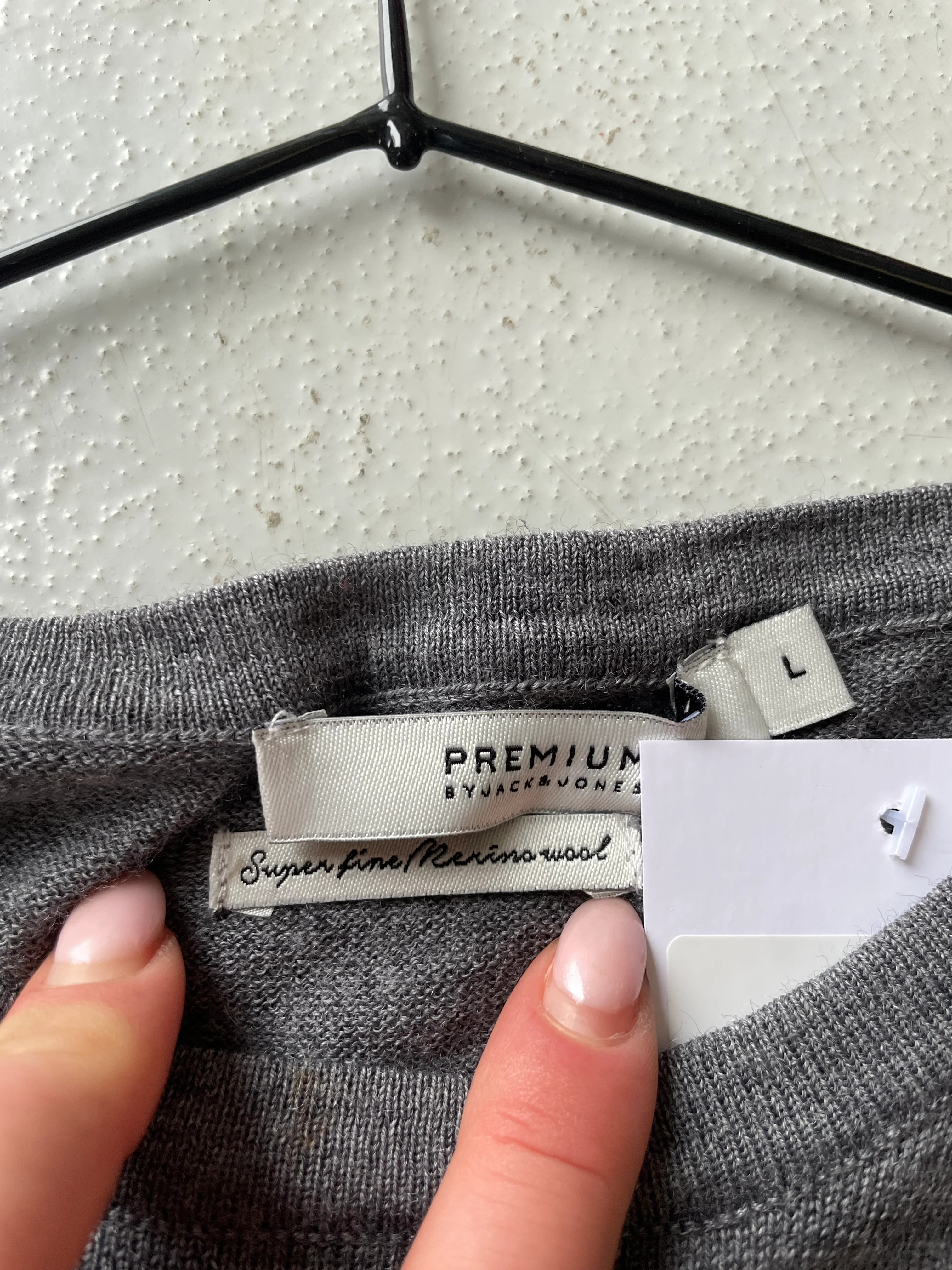 Grey Merino Wool Jumper - Image 3
