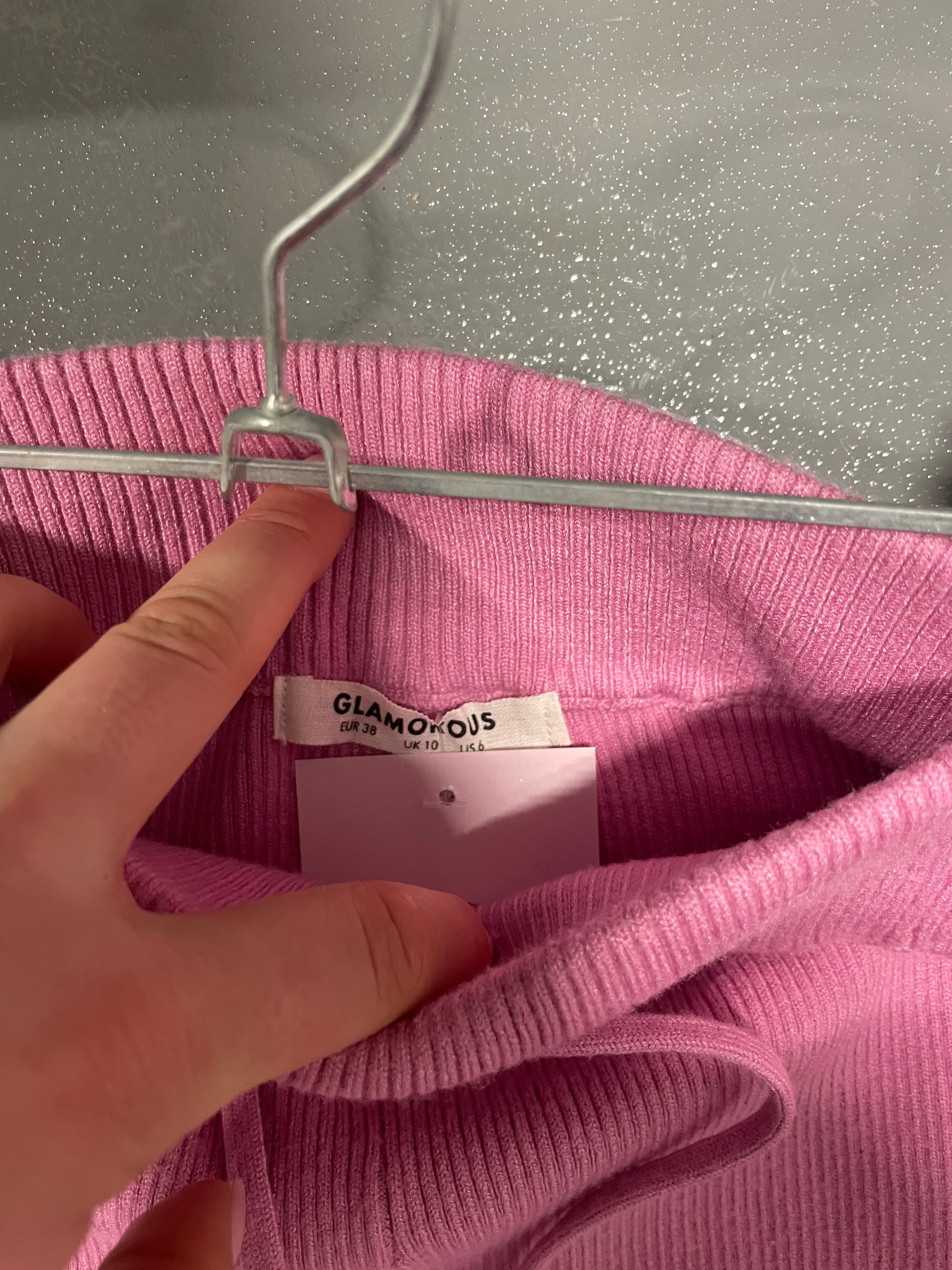 Pink Ribbed Flared Trousers - Image 3