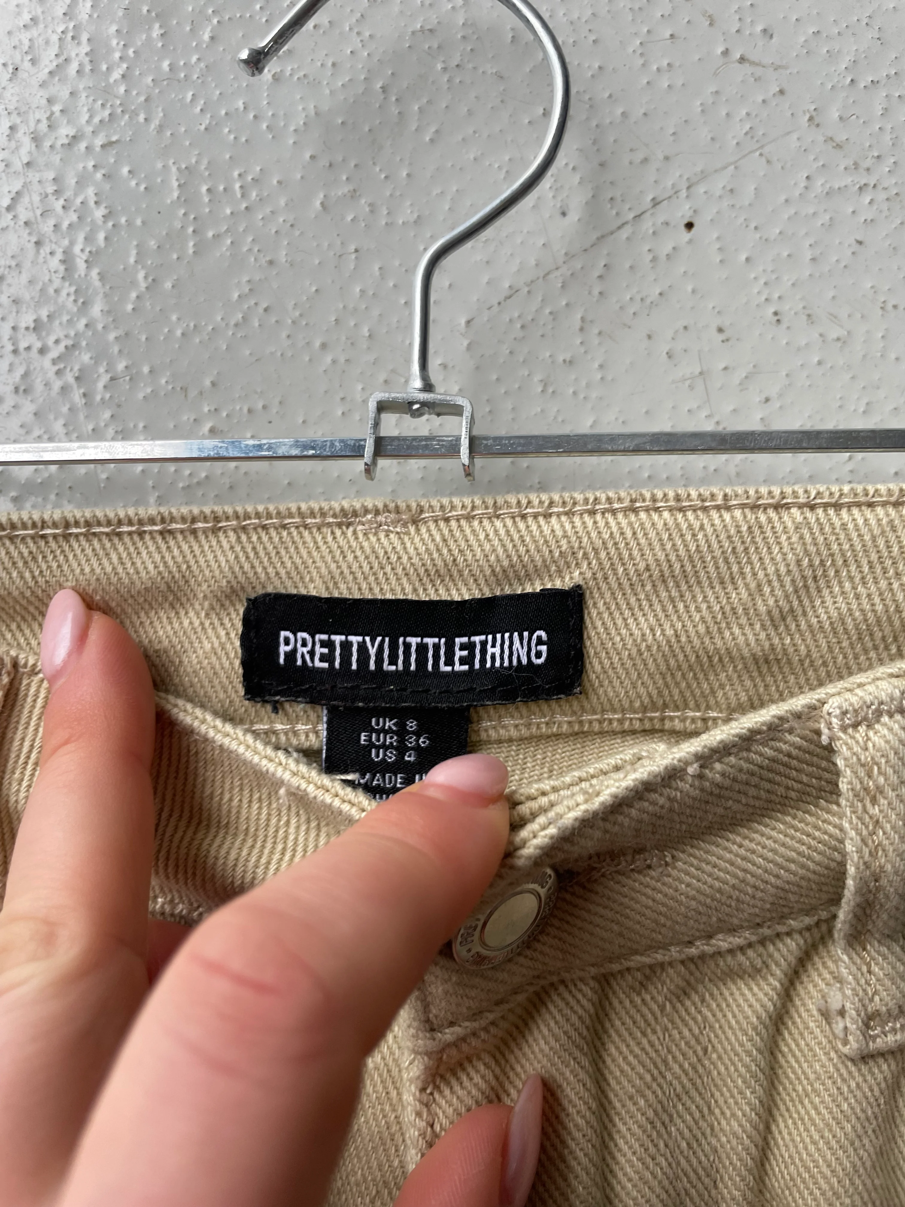 Prettylittlething Beige Denim Midi Skirt - Image 2