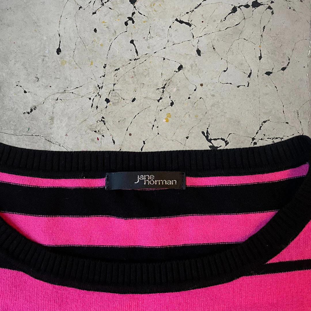 Vintage 00s Jane Norman Pink and Black Striped Bodycon Mini Dress - Image 5