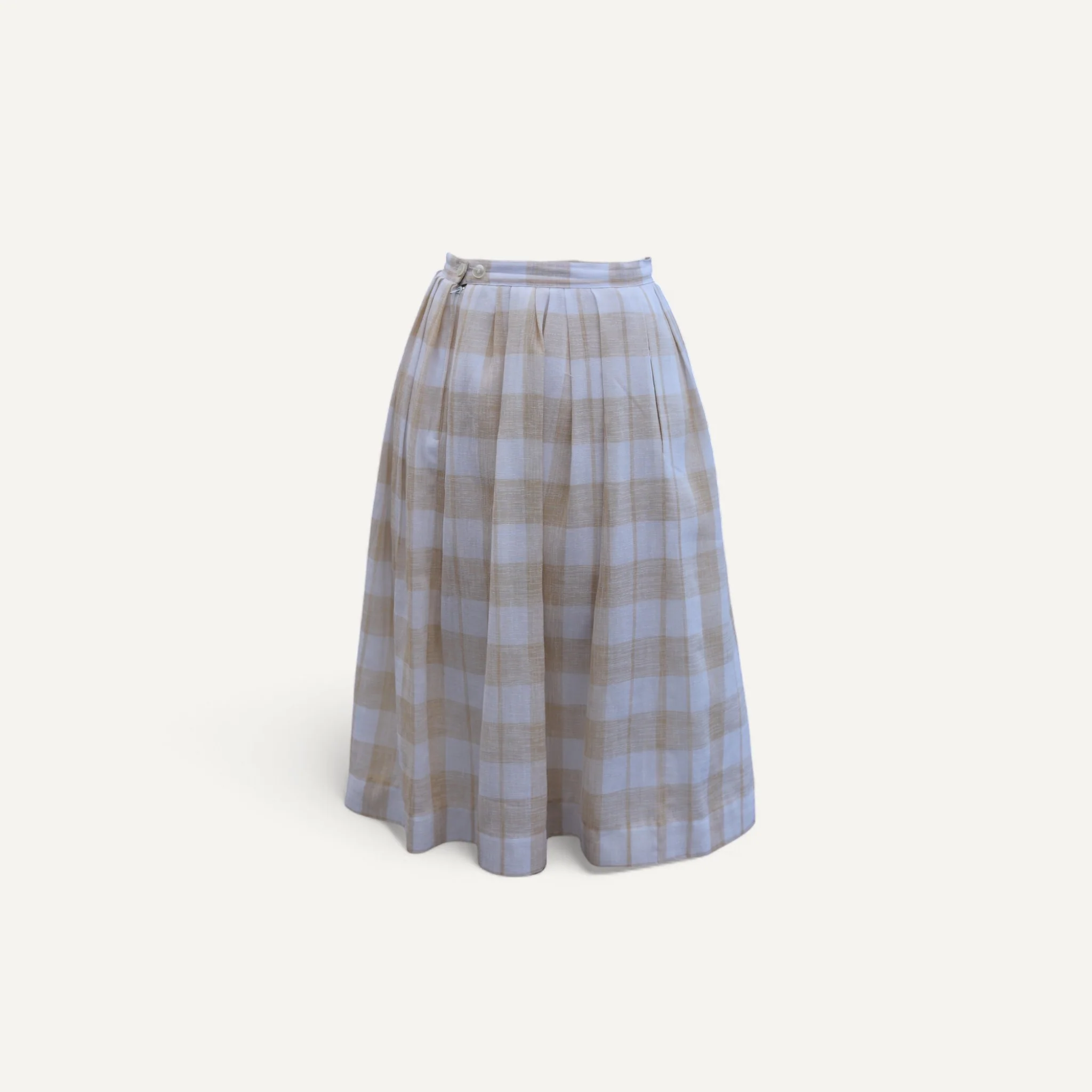 Vintage White and Lemon Checked Skirt