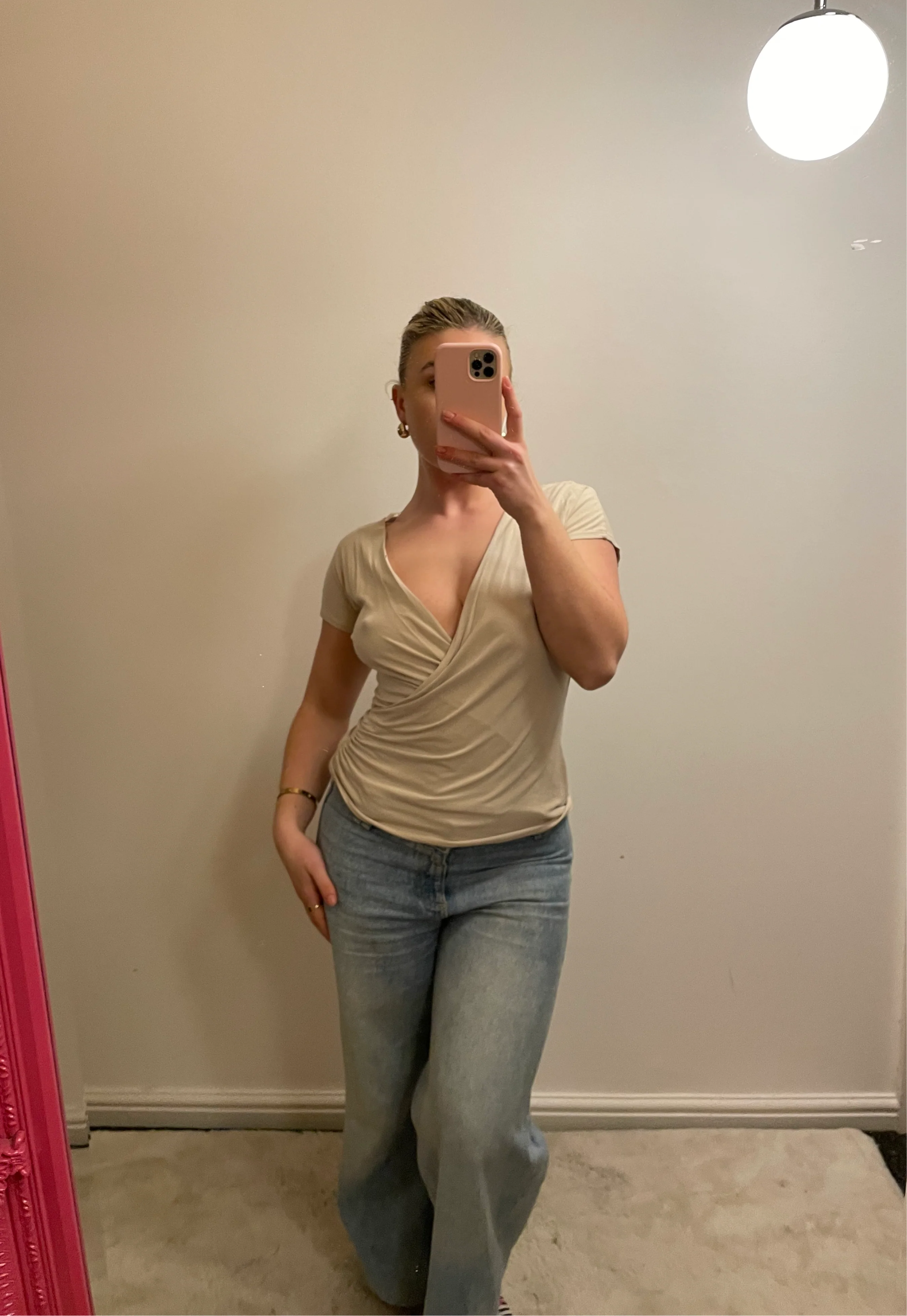 Vintage y2k Beige Wrap Short Sleeve Cami - Image 8