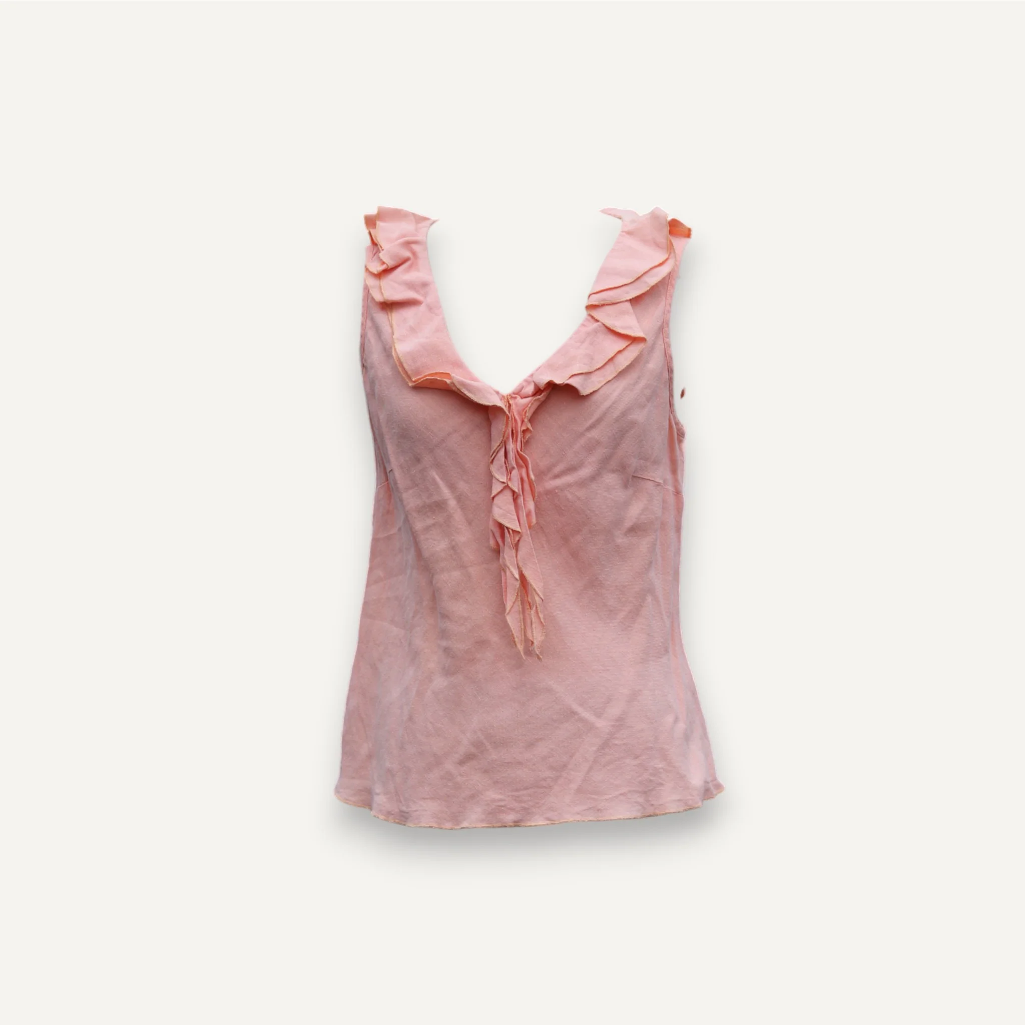 Vintage y2k Peach Linen Top