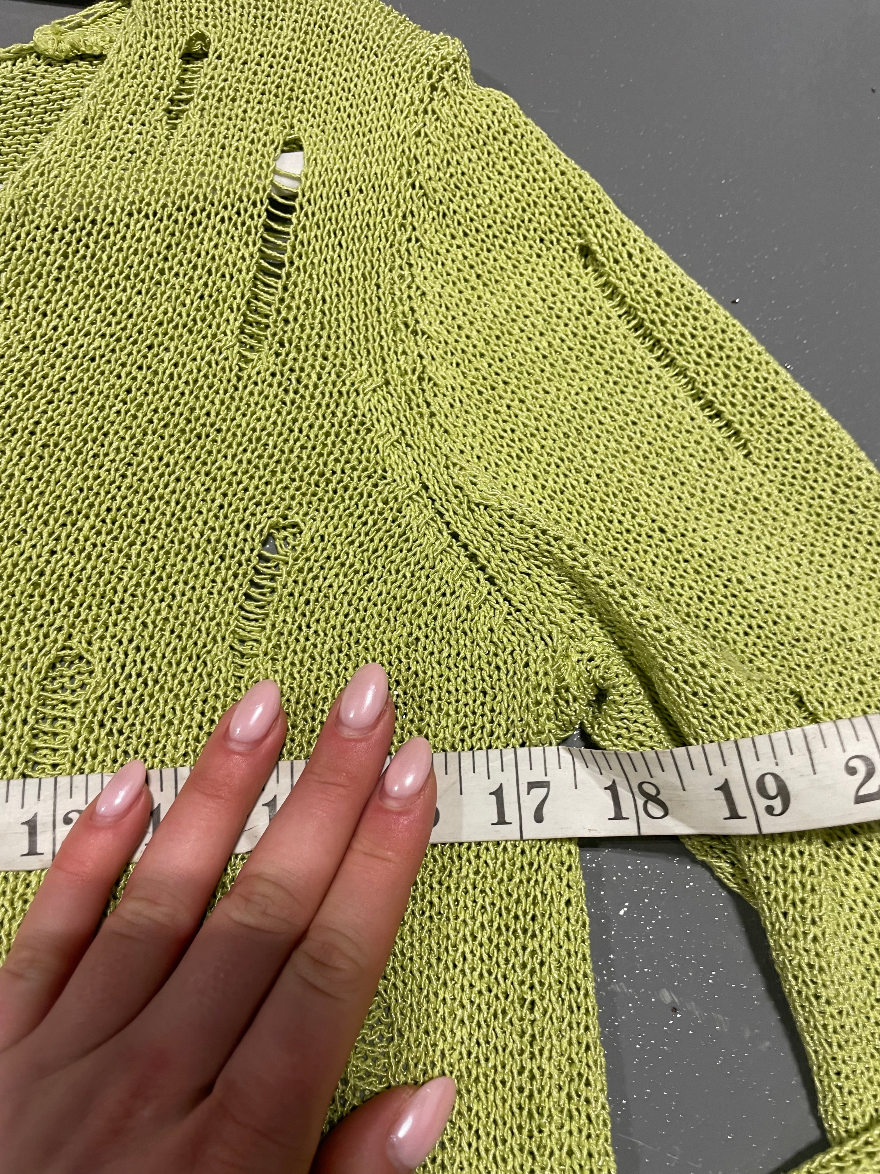 Vintage y2k Peruna Green Crotchet Knit Jumper - Image 3