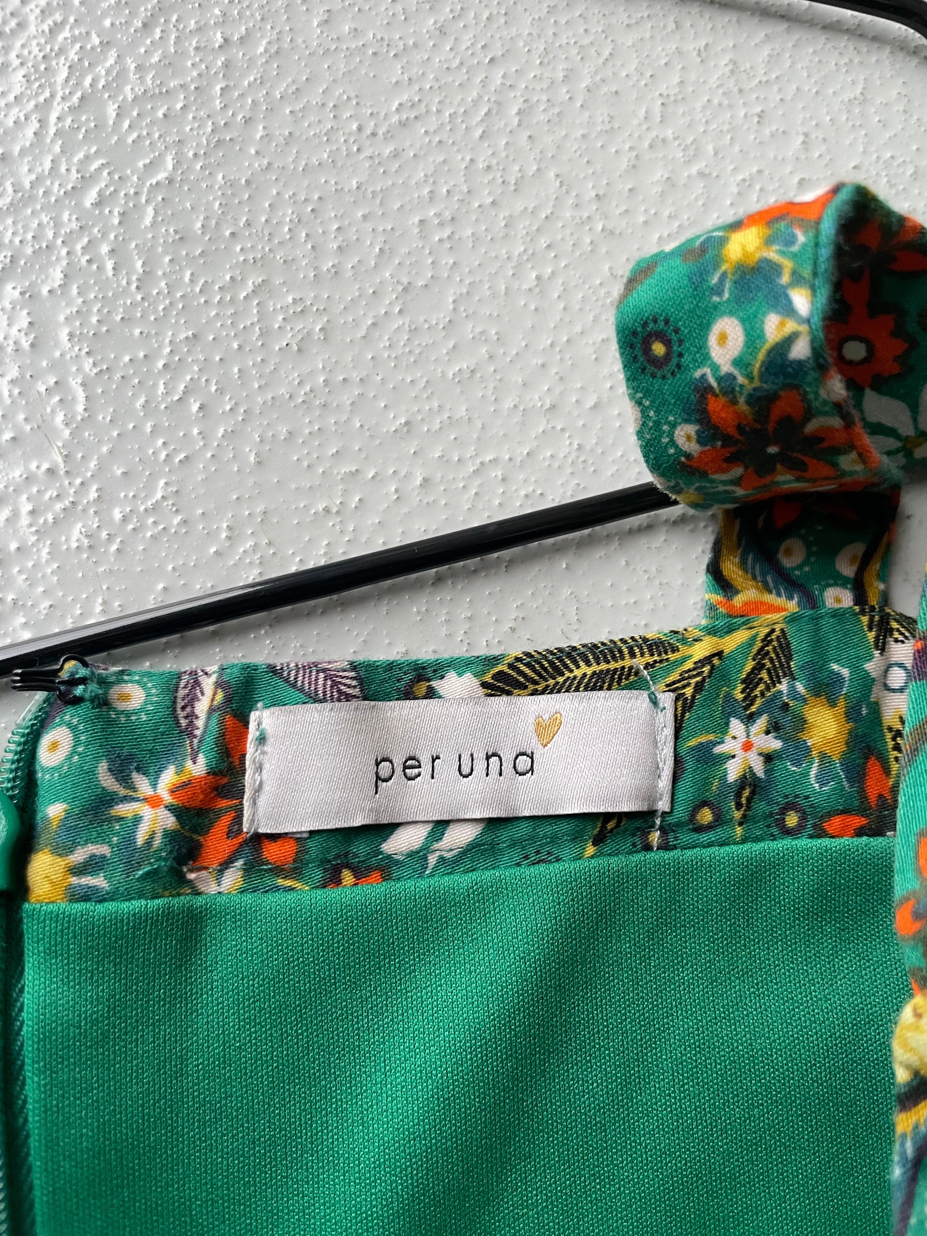 Vintage y2k Peruna Green Floral Print Summer Dress - Image 3