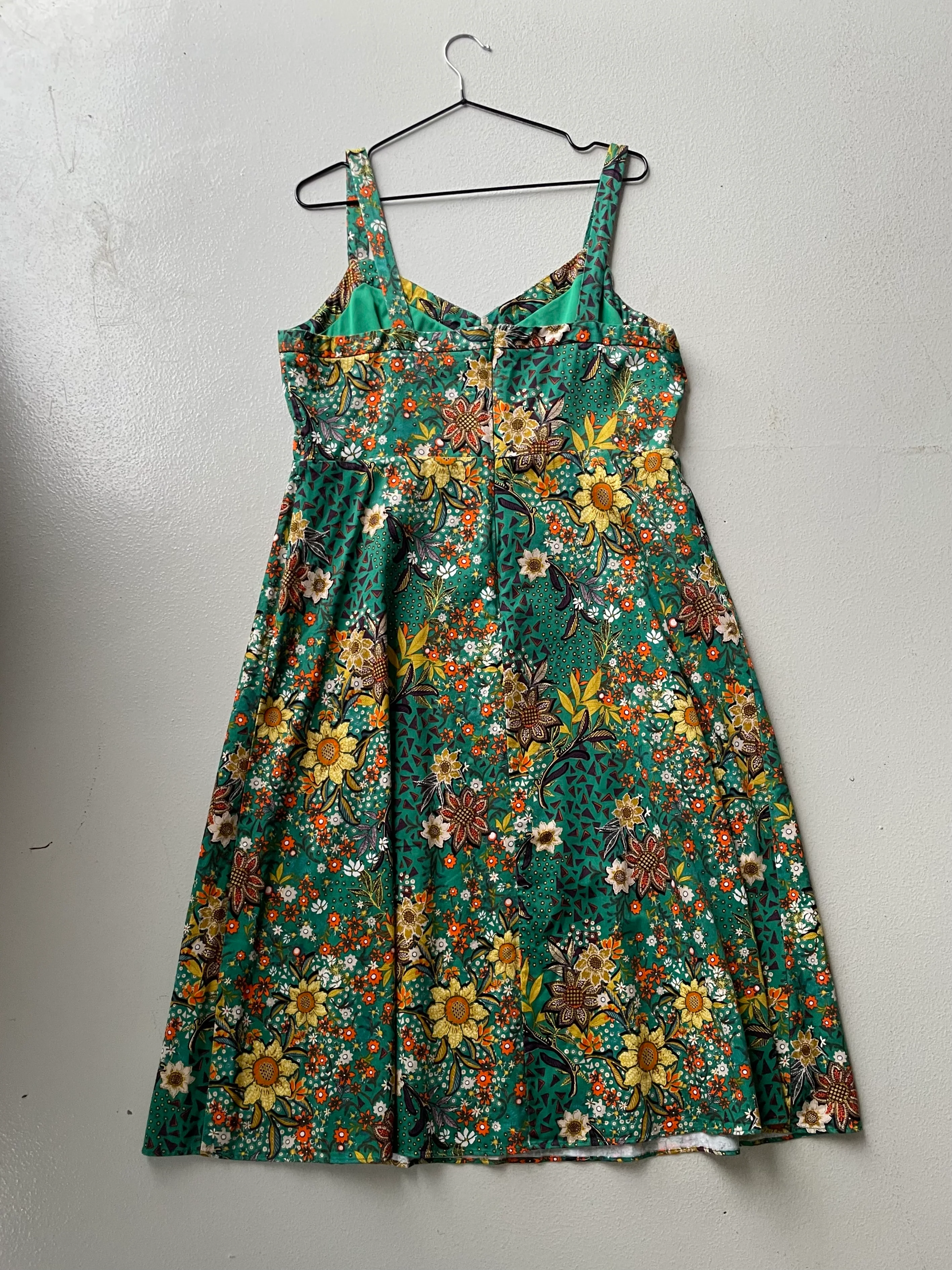 Vintage y2k Peruna Green Floral Print Summer Dress - Image 4